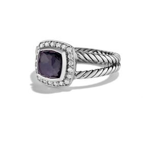 David Yurman Albion Petite Ring with black orchard Gemstone & Diamonds